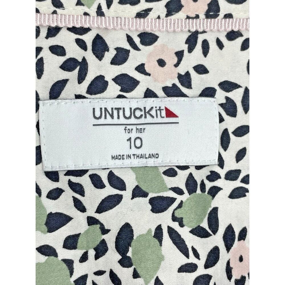 Untuckit Pheobe Tie Waist Midi Shirt Dress Size 10 Floral Long Sleeve - Picture 3 of 16